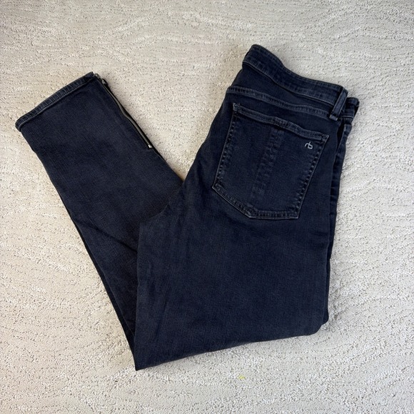 rag & bone Denim - Women's Rag & Bone Size 30 Nina High Rise Ankle Cigar‎ Black Denim Jeans